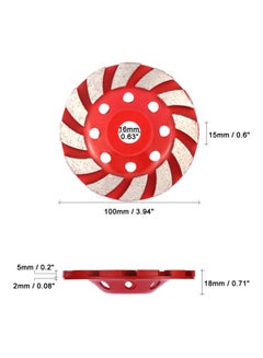 Generic Diamond Segment Grinding Wheel Red/Silver  - Image 3