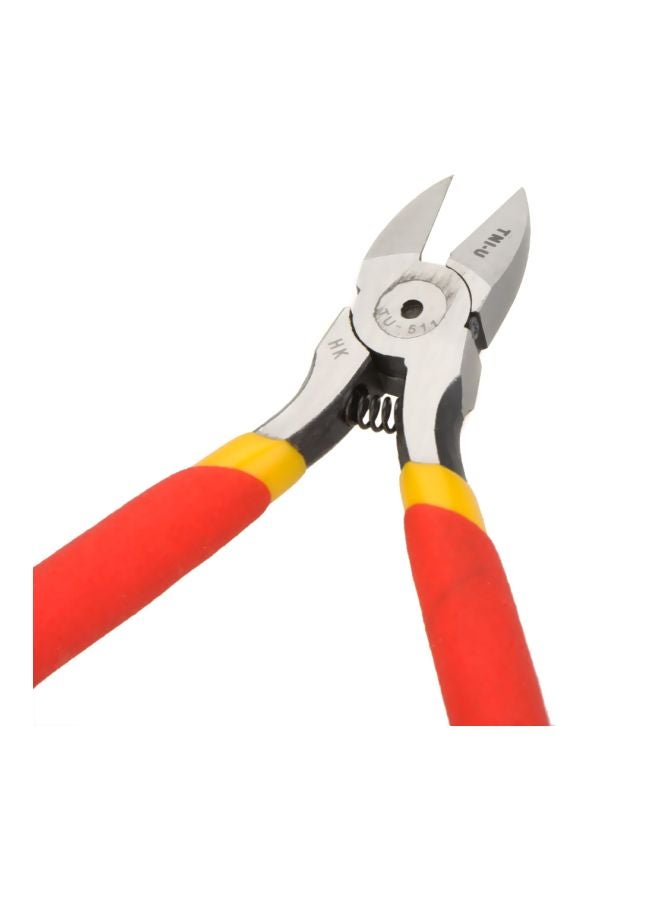 TNI-U Diagonal Side Cutting Pliers Red/Silver/Yellow 5inch - Image 3