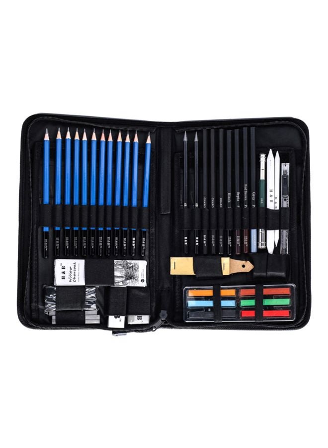 H&B 48-Piece Professional Art Supplies Sketch Tool Set With Carrying Bag Multicolour  - Image 1