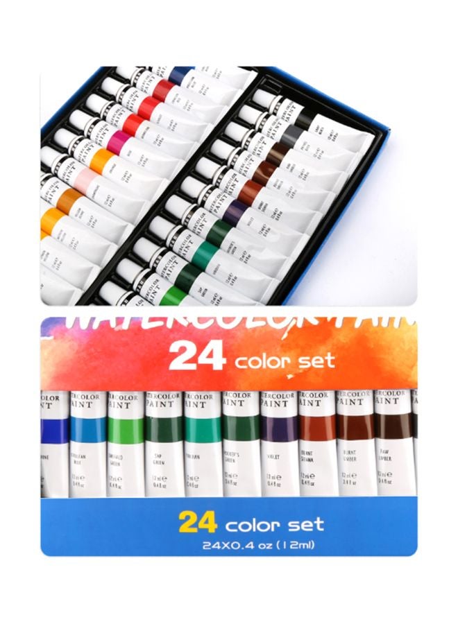 24-Piece Professional Watercolor Paint Set Multicolour