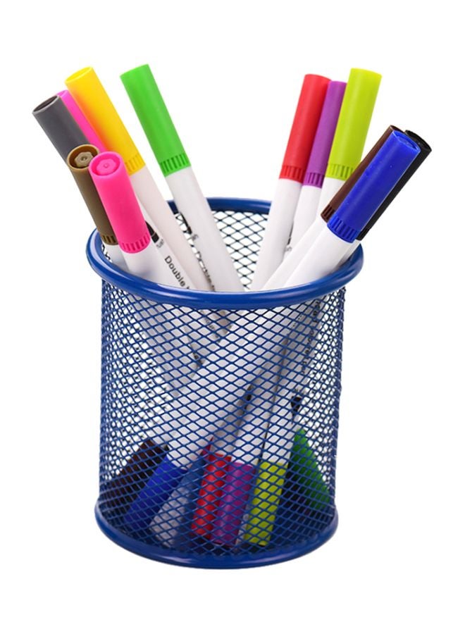 حامل أقلام بنمط معدني أزرق داكن - Image 4