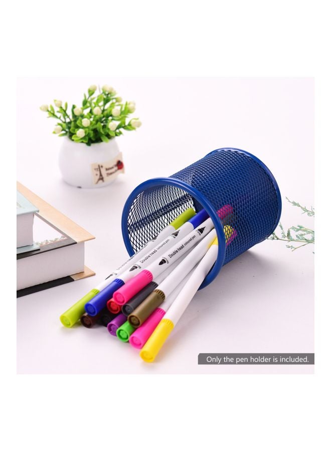 حامل أقلام بنمط معدني أزرق داكن - Image 5