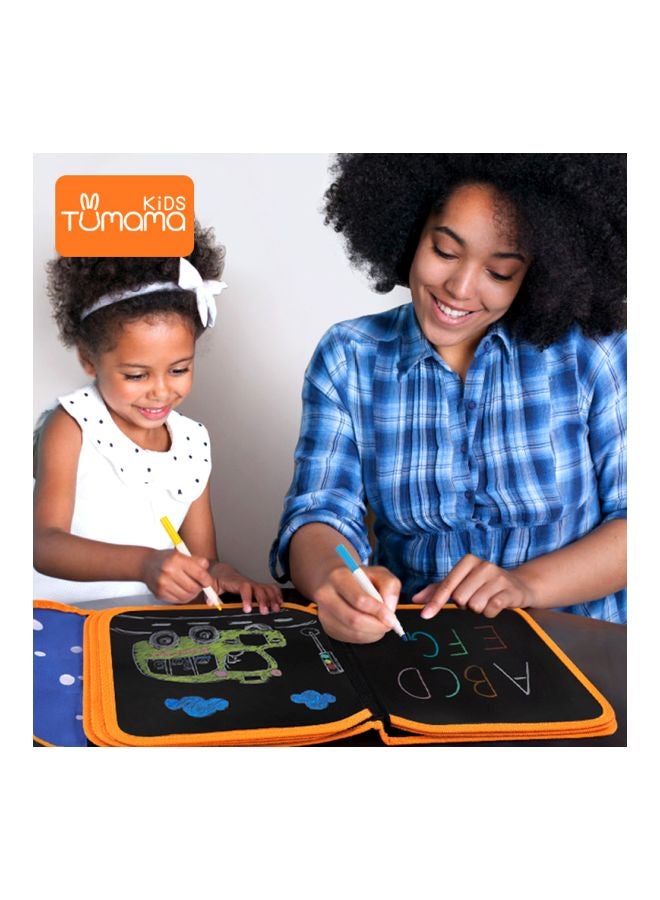 TUMAMA Portable Soft Chalk Board Drawing Book Blue/Orange/Green - Image 3