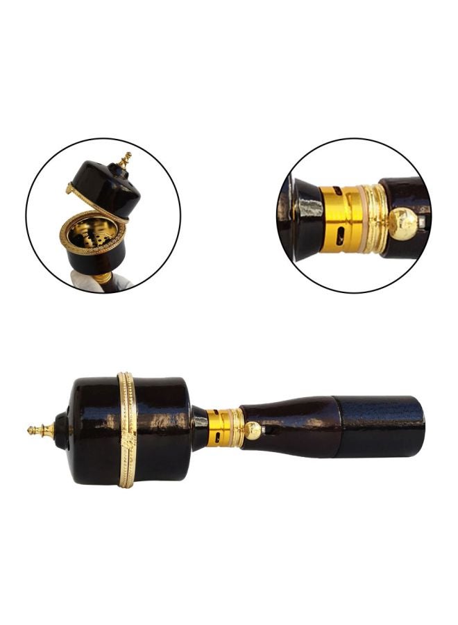 Sharpdo Wooden Bakhoor Censer Black/Gold 6.8x6.8x22.5cm - Image 2