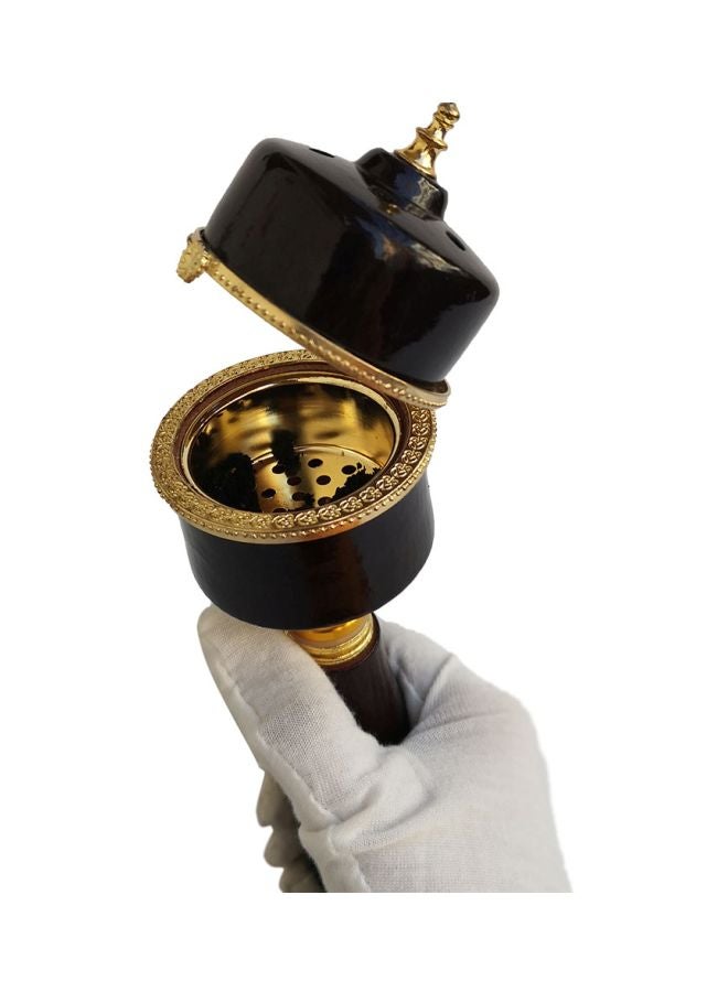 Sharpdo Wooden Bakhoor Censer Black/Gold 6.8x6.8x22.5cm - Image 3