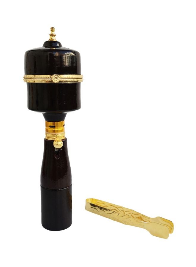Sharpdo Wooden Bakhoor Censer Black/Gold 6.8x6.8x22.5cm - Image 1