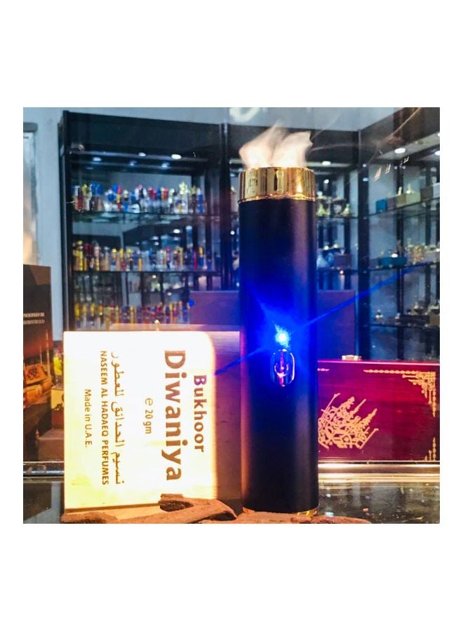 مبخرة إشعال البخور محمولة بمنفذ USB للشحن أسود/ذهبي 3.5x3.5x14Ø³Ù†ØªÙŠÙ…ØªØ±  - Image 2