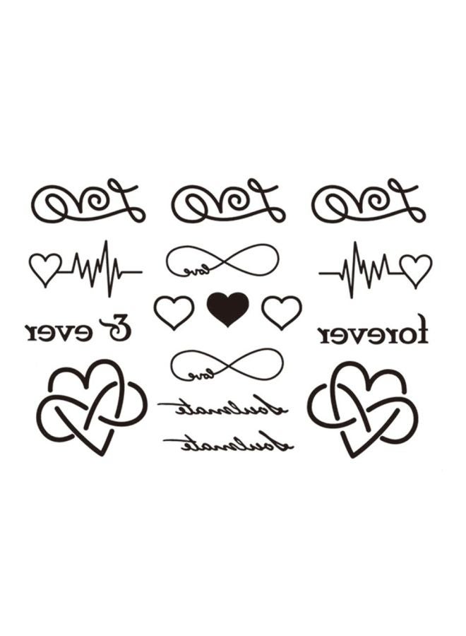 Generic - Heart Patterned Temporary Tattoo Sticker Black - Image 1