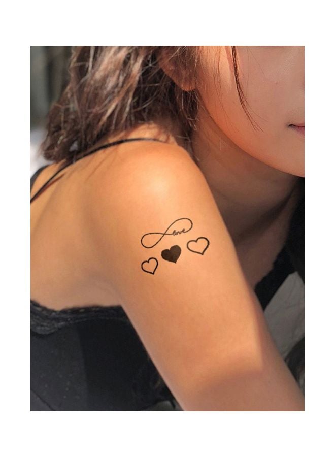 Generic - Heart Patterned Temporary Tattoo Sticker Black - Image 1