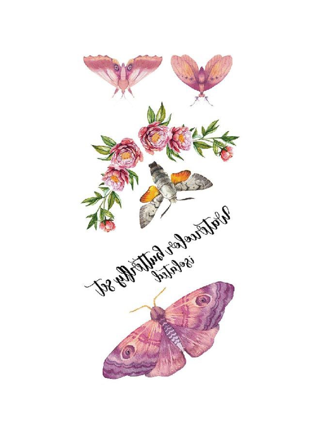 Wenshentie Flower And Animal Tattoo Sticker Purple/Pink/Green - Image 1