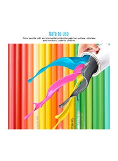 SKYGLORY 72-Piece Wooden Pre-Sharpened Oil Color Pencil Set Red/Blue/Pink  - Image 2