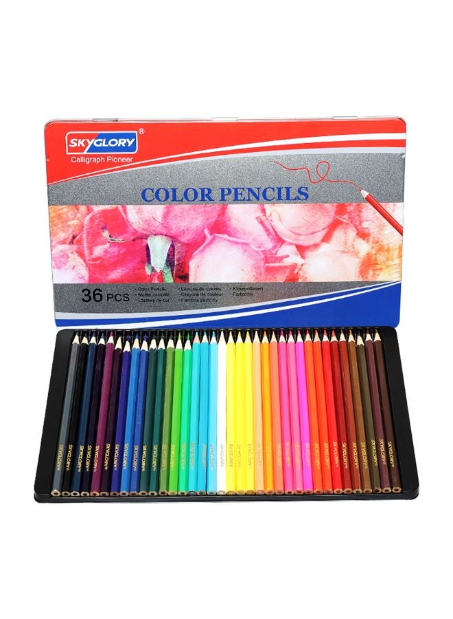 SKYGLORY 36-Piece Calligraph Pioneer Color Pencil Set Pink/Red/Blue - Image 1