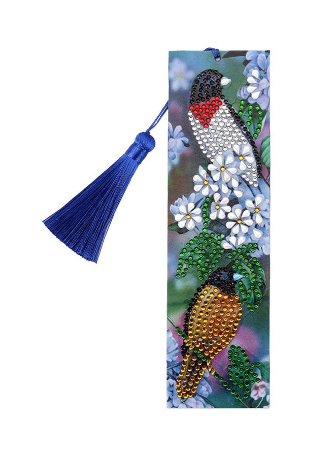 5D Diamond Painting Leather Bookmark With Tassel Multicolor - Image 1