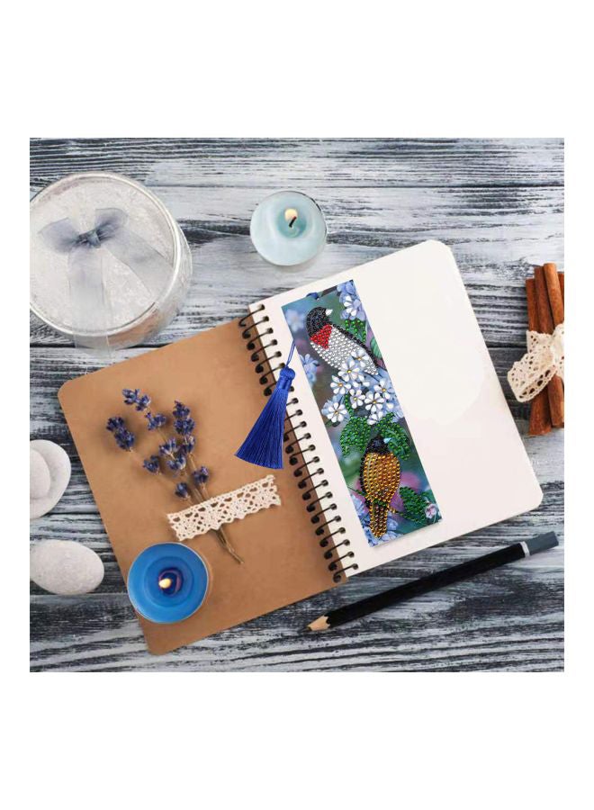 5D Diamond Painting Leather Bookmark With Tassel Multicolor - Image 2