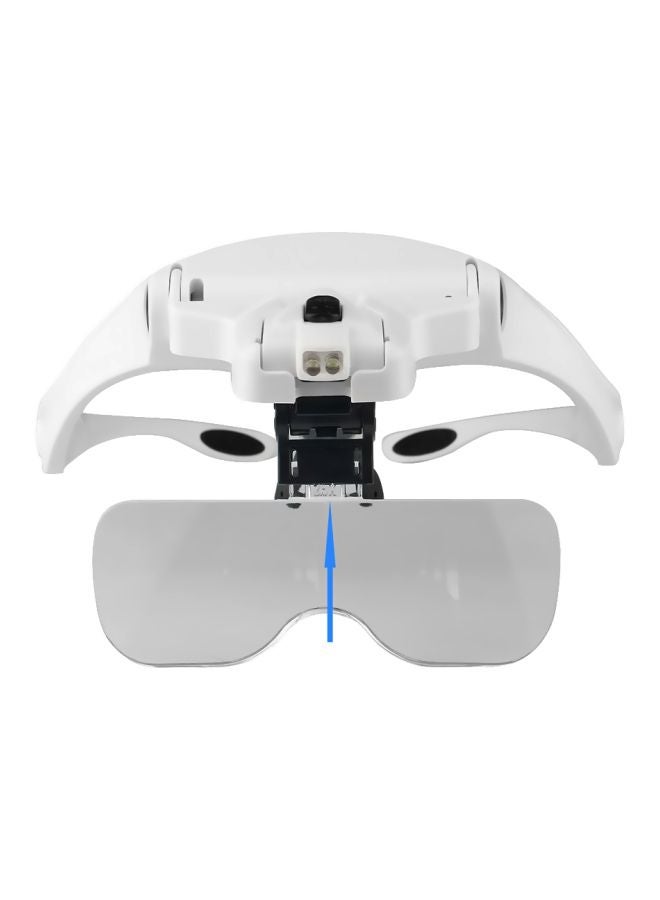 Adjustable Bracket Headband Glasses Magnifier Loupe White/Black - Image 2