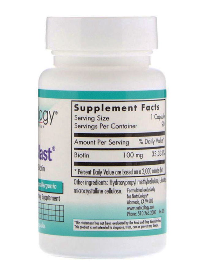نوتريكولوجي مكمل غذائي بيوتين بلاست - 90 كبسولة نباتية - Image 2