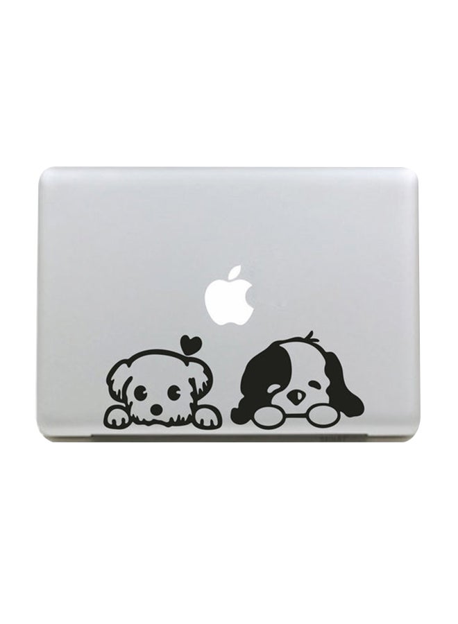 Poppy Dogs Macbook Sticker Black 