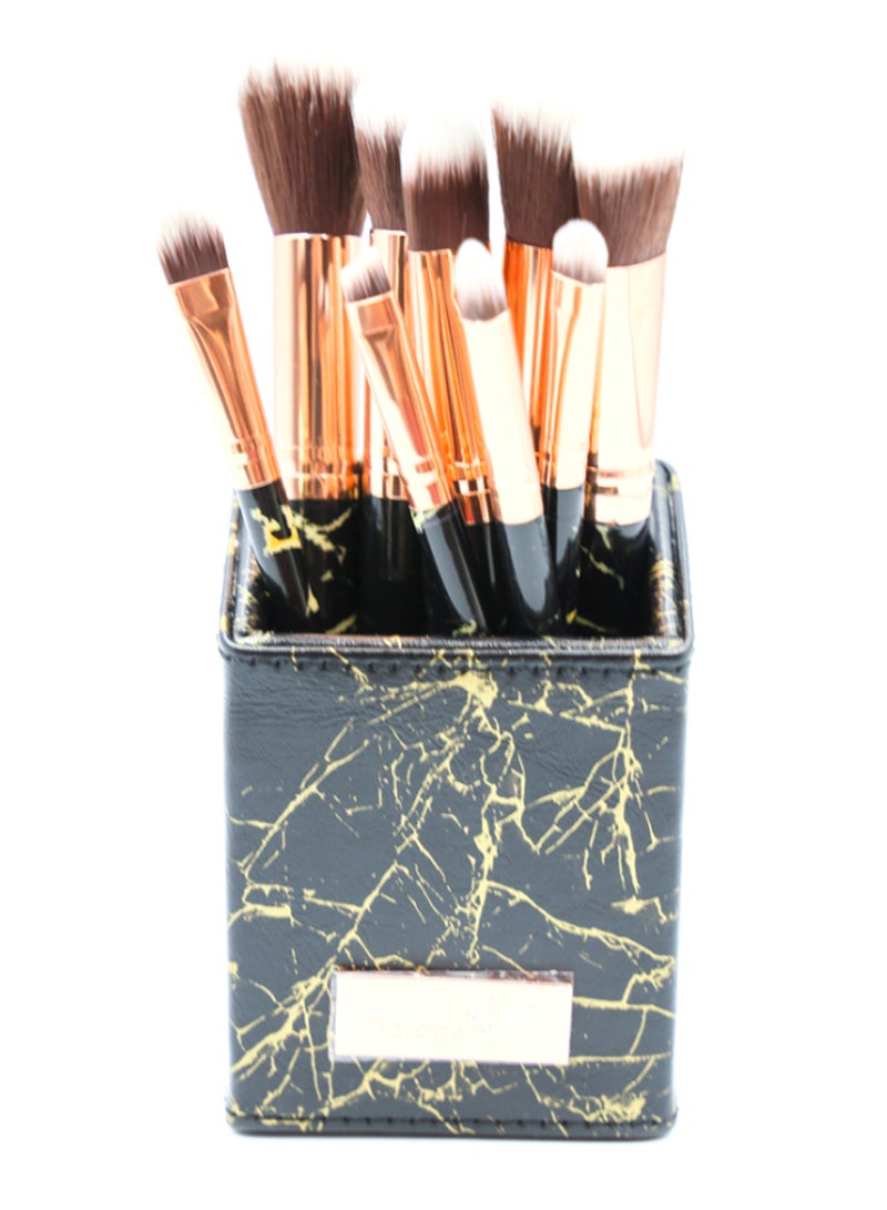 داروجي طقم فُرش ماكياج مكون من 10 قطع مع حقيبة متعدد الألوان - Image 1