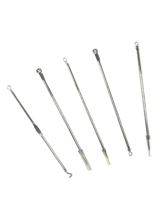 Generic 5-Piece Pimples And Blackhead Remover Face Cleaner Needle Set Silver  - Image 1