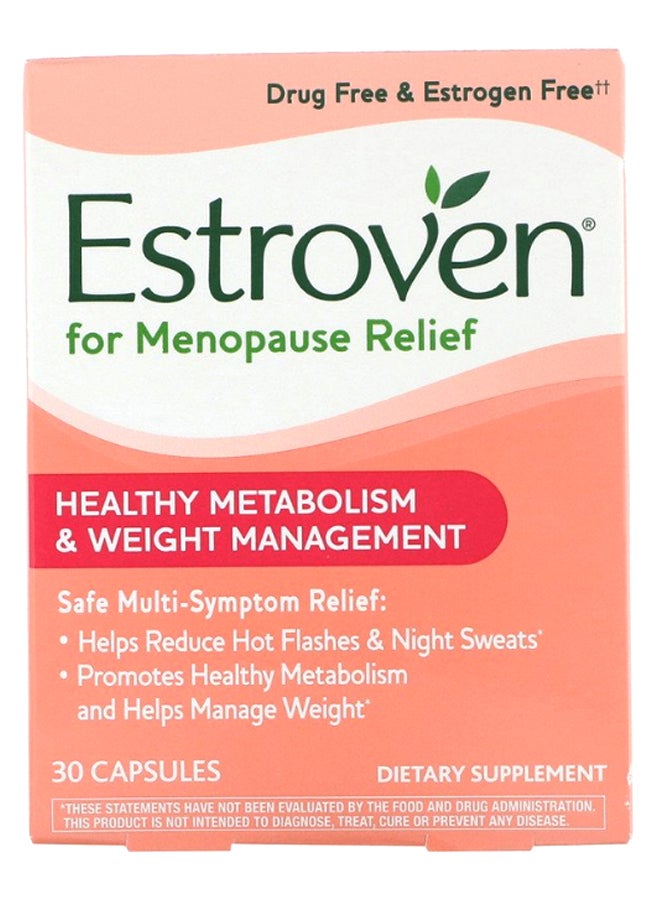 Estroven Menopause Relief Healthy Metabolism And Weight Management - 30 Capsules  - Image 1
