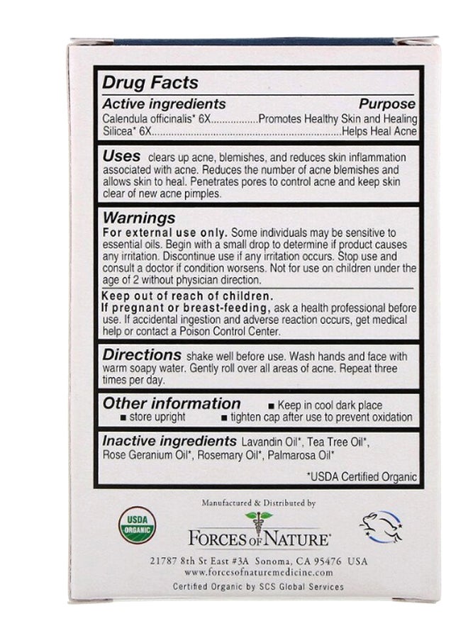 FORCES OF NATURE - Acne And Pimple Rollerball Applicator Homeopathic Medicine - Image 1