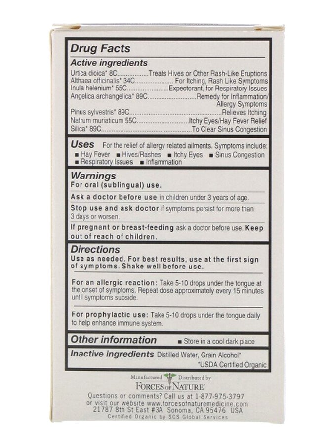 FORCES OF NATURE Maximum Strength Allergy Organic Medicine  - Image 3