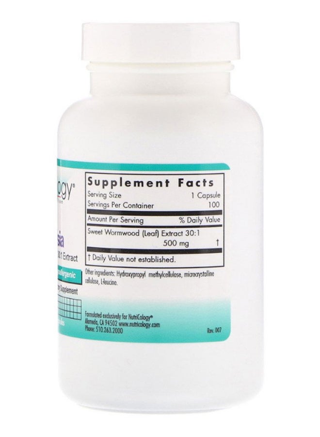 Nutricology - Artemisia Sweet Wormwood Extract Dietary Supplement - 100 Capsules - Image 1