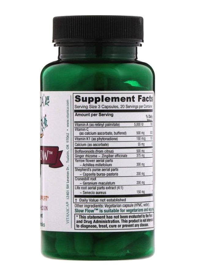 Vitanica Slow Flow Menstrual Flow Support - 60 Vegetarian Capsules  - Image 2