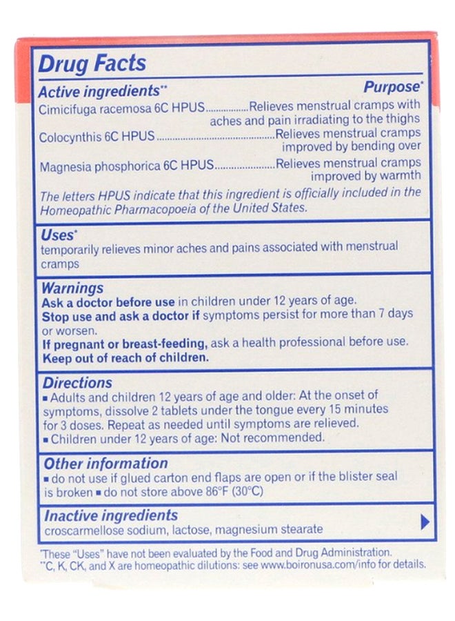 Boiron Cyclease Menstrual Cramp - 60 Tablets  - Image 2