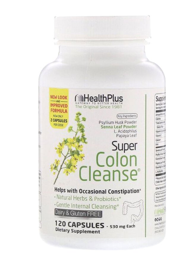 healthplus Super Colon Cleanse Dietary Supplement - 120 Capsules - Image 1