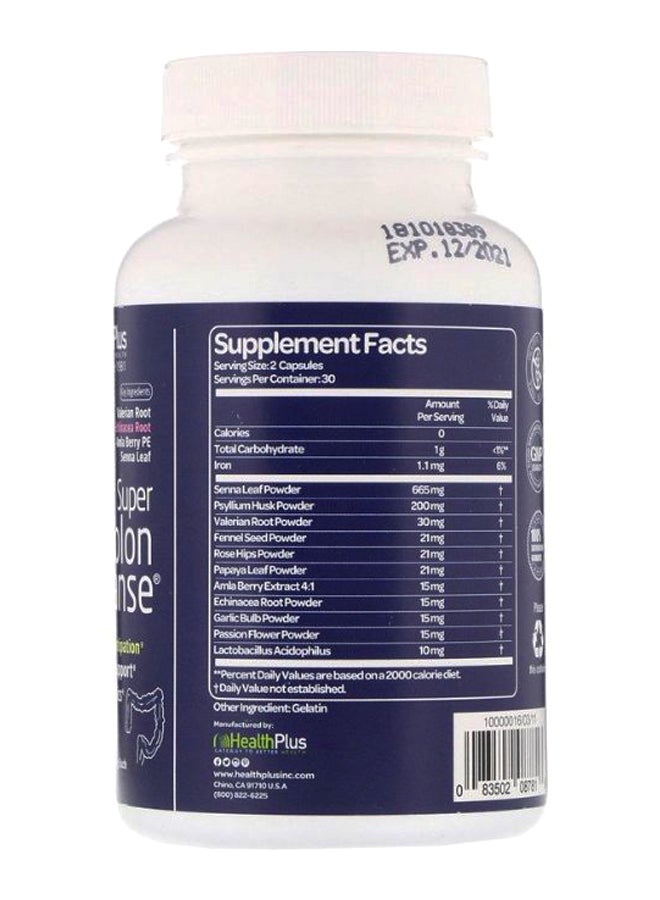 هيلث بلاس سوبر كولون كلينز نايت - 60 كبسولة - Image 2
