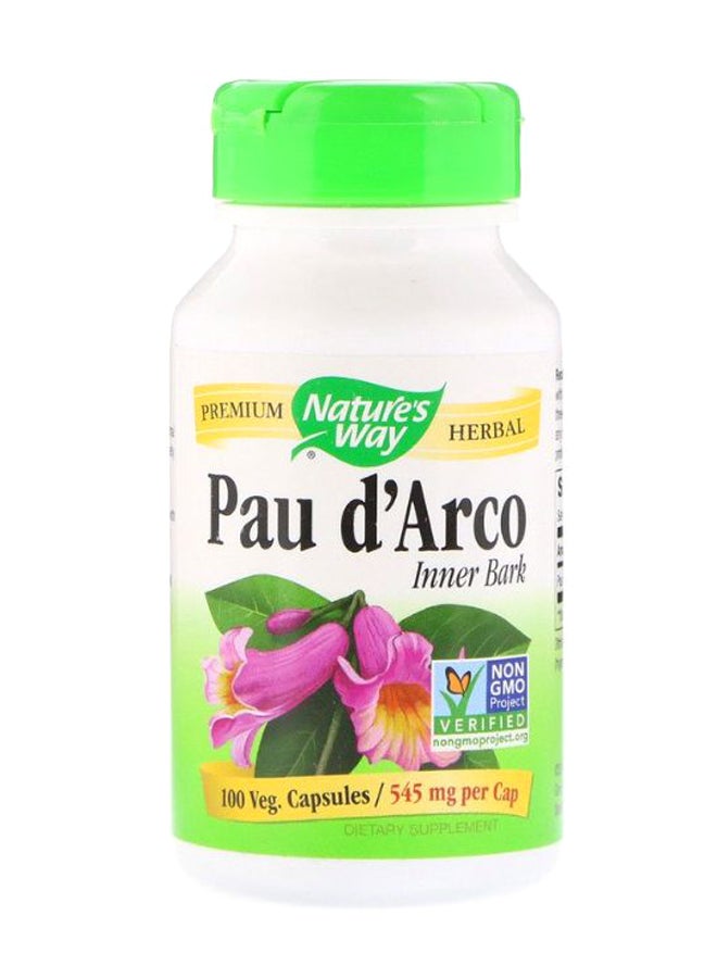 ناتشور واي كبسولات نباتية من اللحاء الداخلي لنبات باو دي أركو - من 100 كبسولة - Image 1