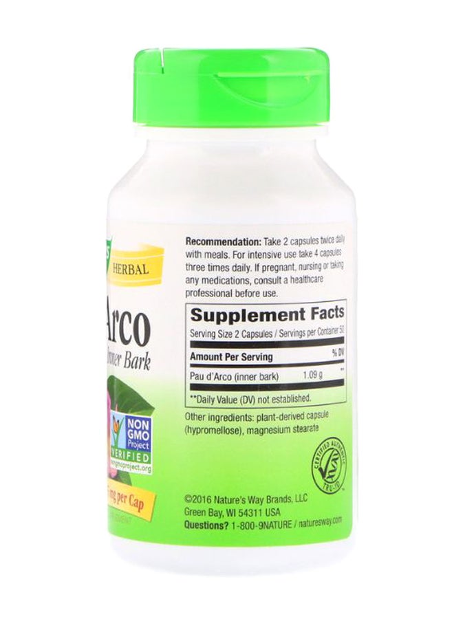 ناتشور واي كبسولات نباتية من اللحاء الداخلي لنبات باو دي أركو - من 100 كبسولة - Image 2
