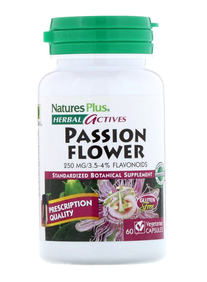 Natures Plus Herbal Actives Passion Flower - 60 Vegetarian Capsules - Image 1