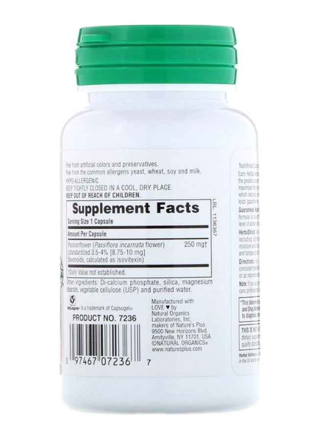 Natures Plus Herbal Actives Passion Flower - 60 Vegetarian Capsules - Image 2