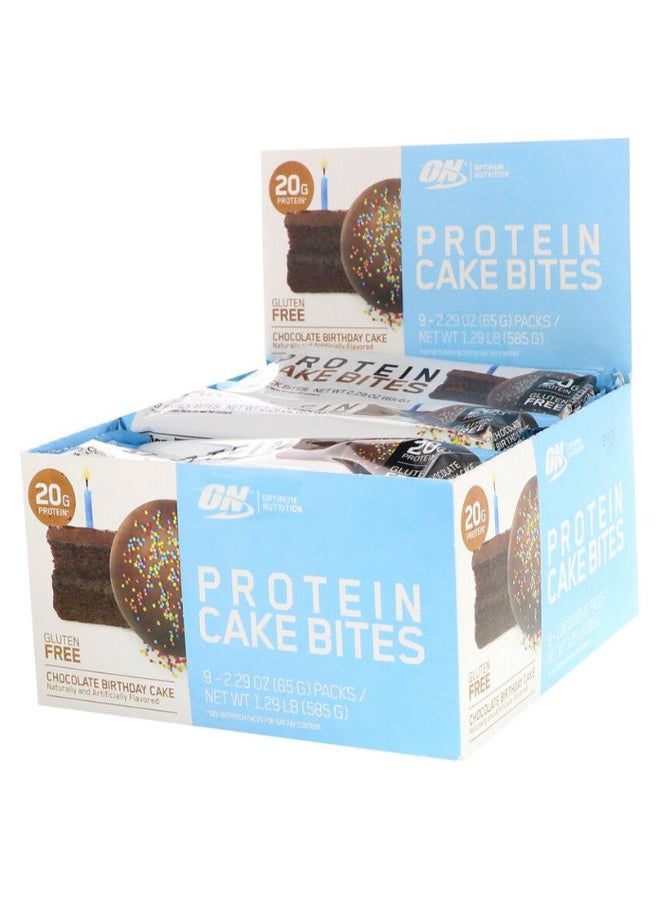 Optimum Nutrition - Pack Of 9 Protein Cake Bites - Chocolate Birthday Cake - 65 Gram - Image 1