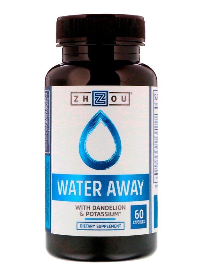 Zhou Nutrition Water Away With Dandelion And Potassium Dietary Supplement - 60 Capsules  - Image 1