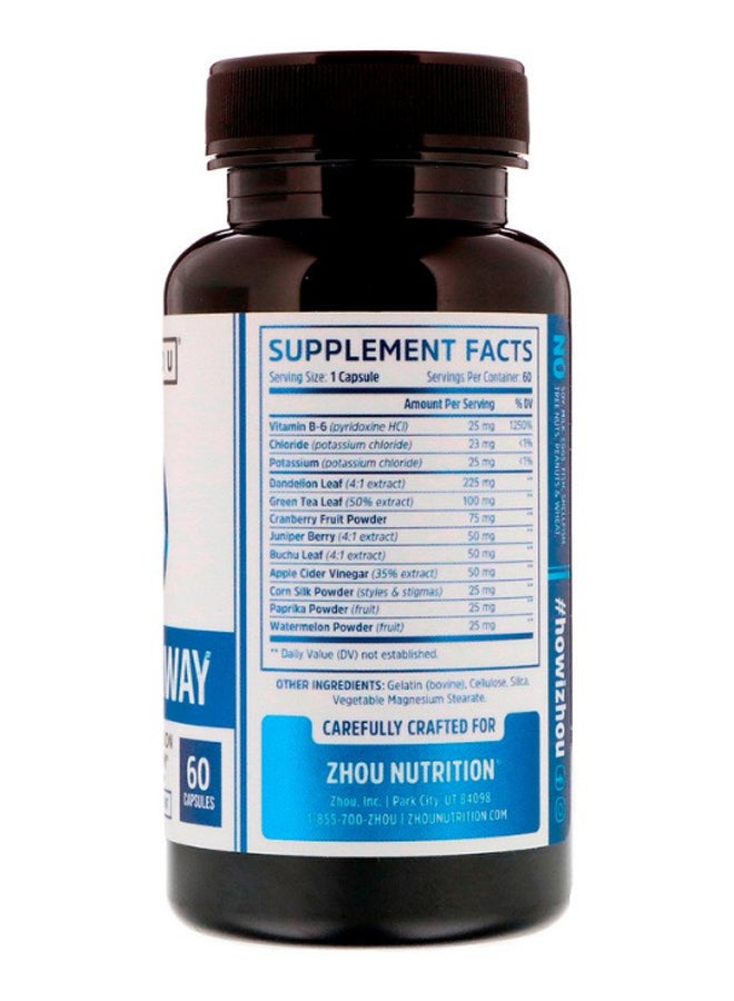 Zhou Nutrition Water Away With Dandelion And Potassium Dietary Supplement - 60 Capsules  - Image 2