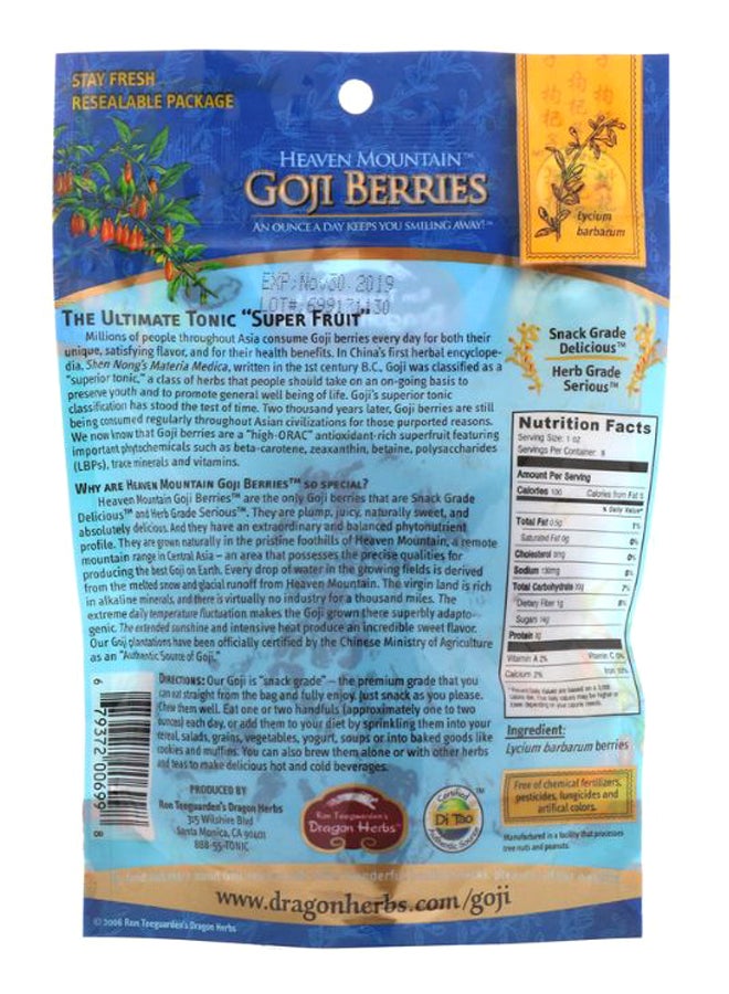 Dragon Herbs Heaven Mountain Goji Berries 227grams - Image 2