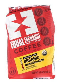 Equal Exchange Whole Bean Organic Decaffeinated Full City Roast Coffee 