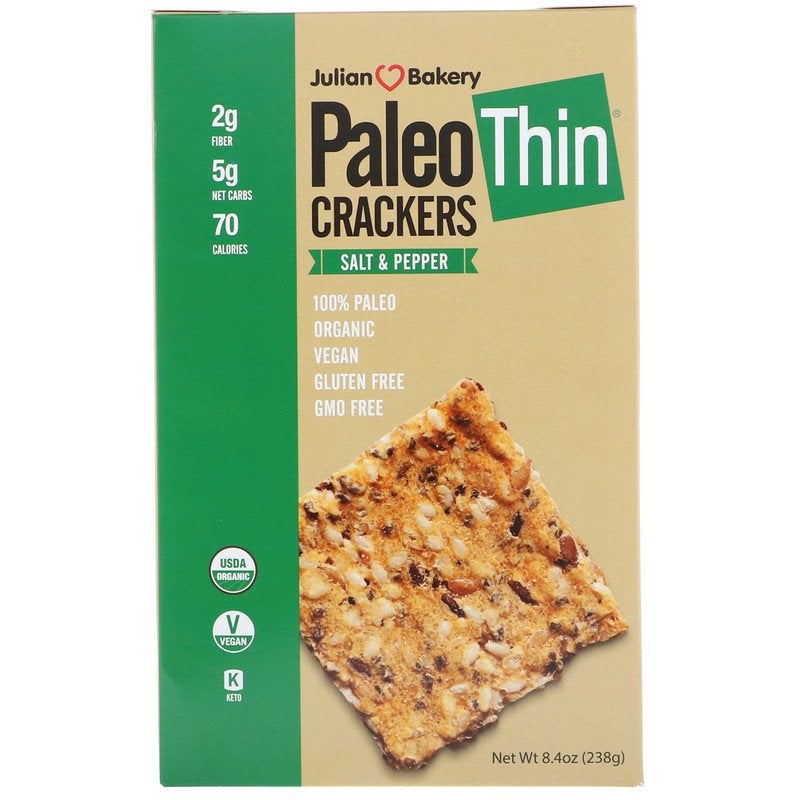 Julian Bakery Paleo Thin Crackers Salt And Pepper 238grams - Image 1