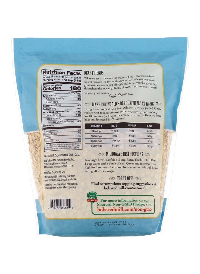 Bob's Red Mill Organic Extra Thick Rolled Whole Grain Oats - Image 2
