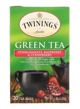 Pomegranate Raspberry And Strawberry Green Tea 1.06ounce Pack of 20 - v1587201959/N37103155A_1