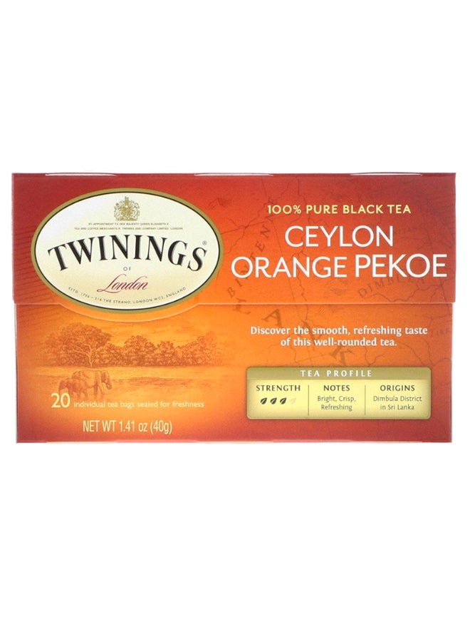 شاي أورانج بيكو سيلاني عبوة من 20 قطعة