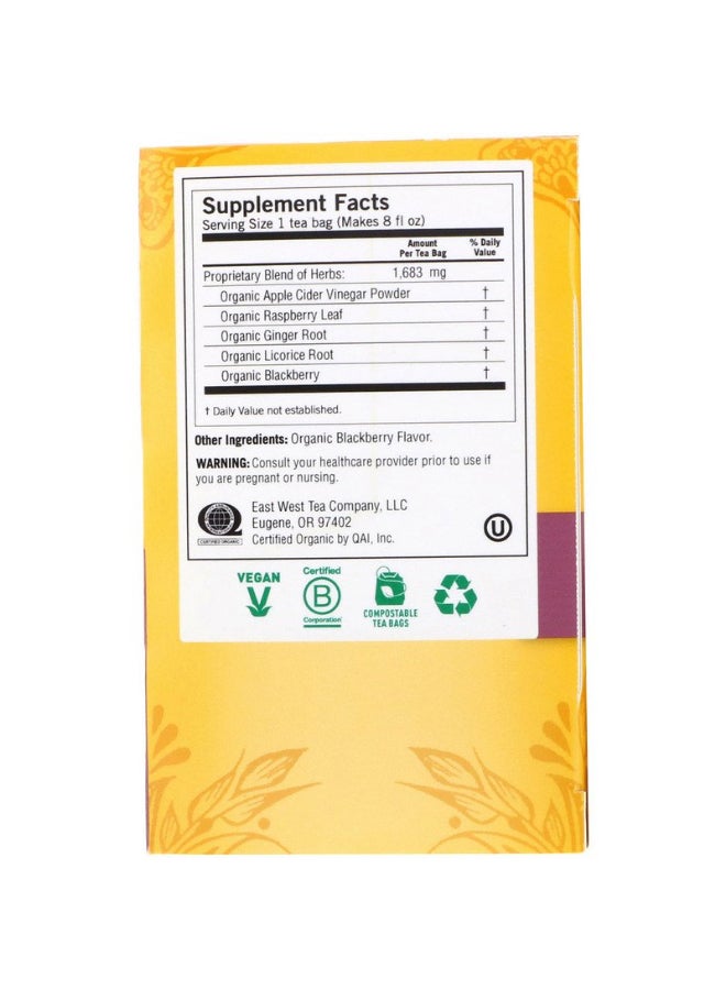 شاي يوغي علبة شاي بنكهة التوت الأسود وخل التفاح للهضم من 16 كيساً - Image 2