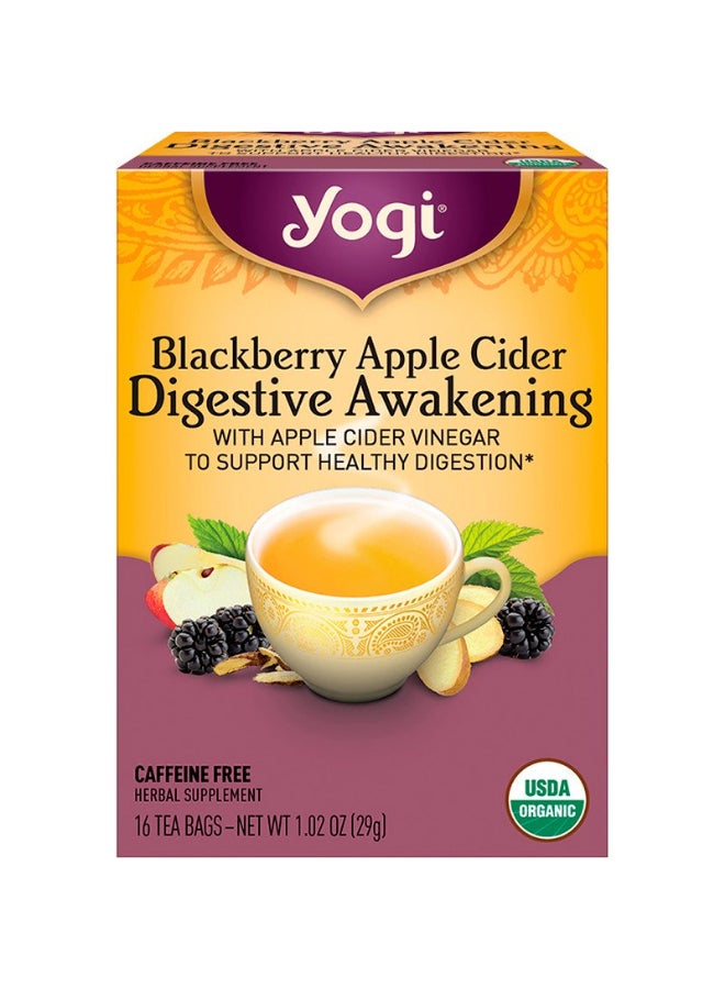 شاي يوغي علبة شاي بنكهة التوت الأسود وخل التفاح للهضم من 16 كيساً - Image 1