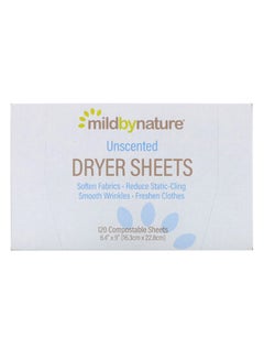 mild by Nature Pack Of 120 Unscented Compostable Dryer Sheets 16.3 x 22.8centimeter  - Image 1
