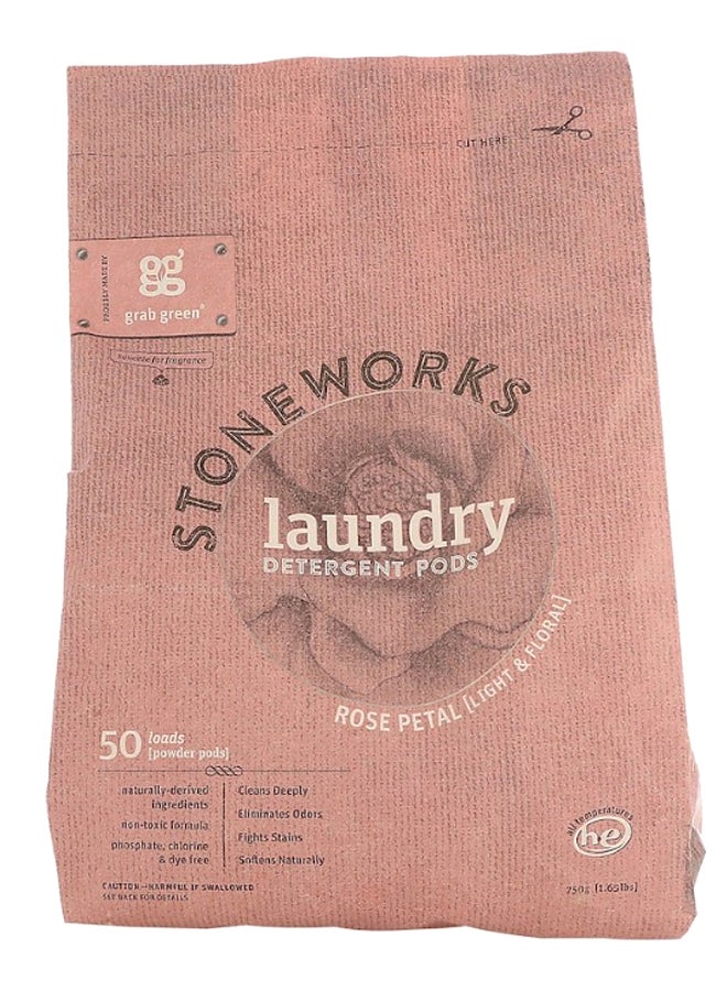 Grab Green - Stoneworks Rose Petal Laundry Detergent Pod Rose Gold/Black/White 750grams - Image 1