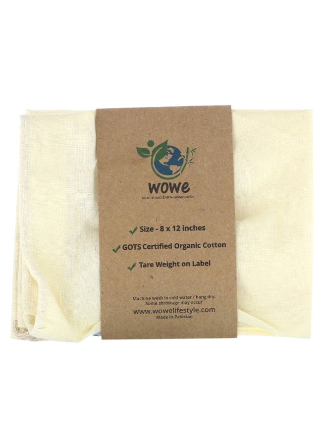 Wowe Certified Organic Muslin Bag Beige 8 x 12inch