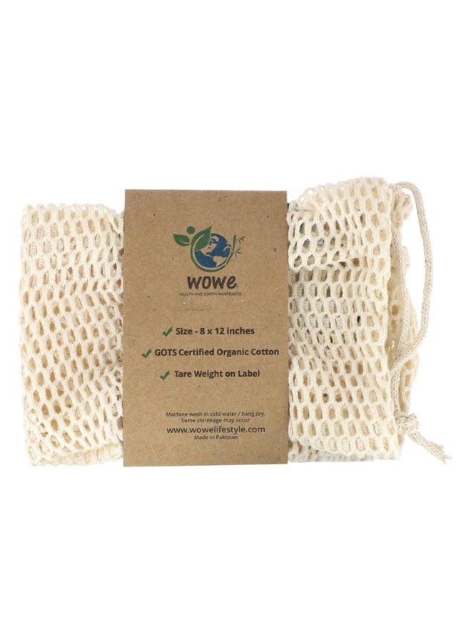 Wowe Certified Organic Mesh Bag Beige 8 x 12inch